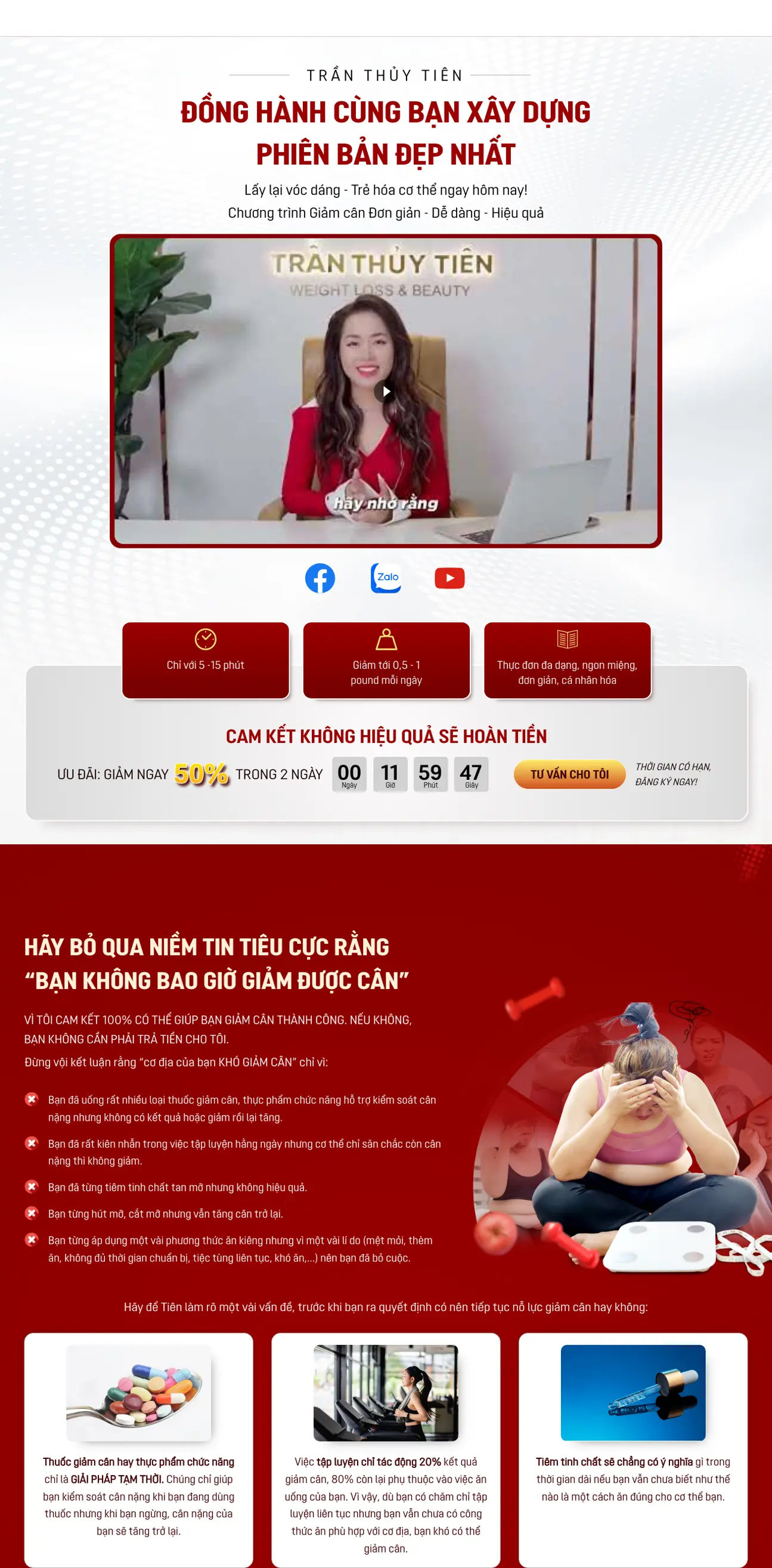 Young Group's original single-page LadiPage site, before the rebuild